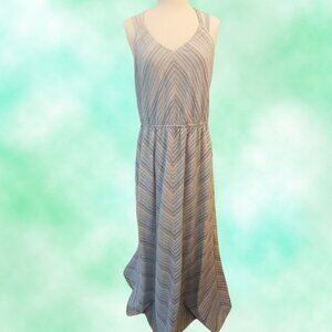 Mystree Chevron Striped Summer Maxi Dress, Size L